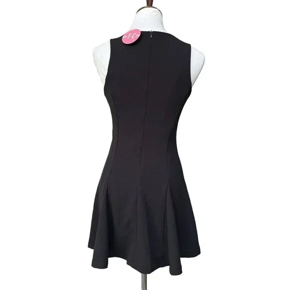 Tea & Cup Womens’s Black Lace Up Skater Mini Dress Size M - Picture 3 of 12